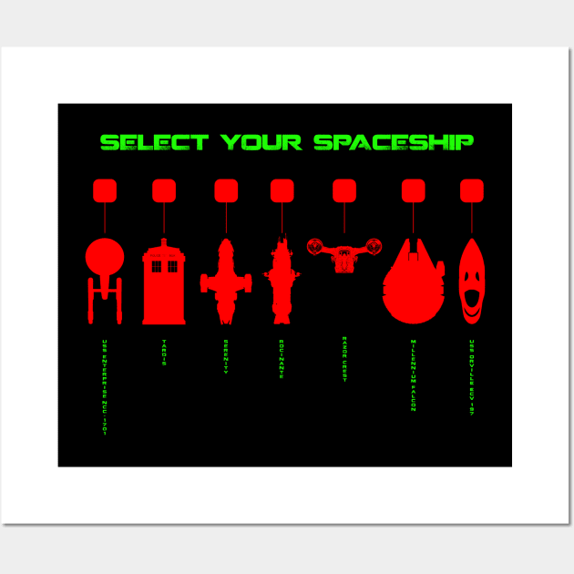 SELECT YOUR SPACESHIP Wall Art by KARMADESIGNER T-SHIRT SHOP